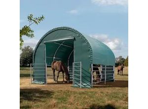 4064108131000 - 4x4m Weidezelt PVC-Plane dunkelgrün Betonbefestigung - (330615)