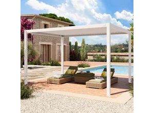 4064108132410 - PRIMEYARD 3x4m Pergola in Weiß  mit Lamellendach in Weiß - (400108)
