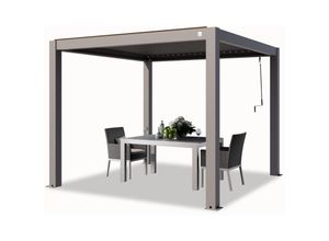 4064108132465 - Intent24 - primeyard Pergola 3x3 m Aluminium Pfosten mit Lamellendach aus Aluminium graue Terrassenüberdachung - anthrazit