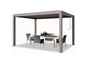 4064108133486 - Intent24 - primeyard Pergola 3x4 m Aluminium Pfosten mit Lamellendach aus Aluminium graue Terrassenüberdachung - anthrazit