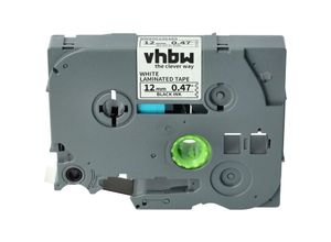 4064115112788 - Schriftband-Kassette kompatibel mit Brother pt 300-Serie 310 350 2730VP 300B 300SP 310B 320 330 Etiketten-Drucker 12mm Schwarz auf Weiß - Vhbw