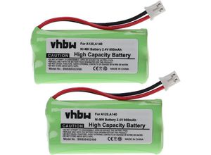 4064115114201 - 2x Akku kompatibel mit Siemens Gigaset A150 A16 A140 weiß A145 A160 A165 schnurlos Festnetz Telefon (800mAh 24V NiMH) - Vhbw