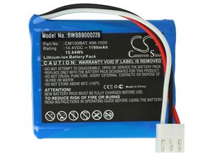 4064115898217 - Akku Ersatz für Comen CM100BAT KM-1000 für Medizintechnik (1100mAh 144V Li-Ion) - Vhbw