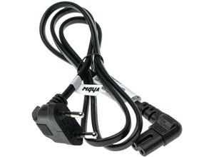 4064115920703 - Netzkabel Schutzkontaktstecker Ersatz für Samsung UN55HU7200 für Kaltgeräte zB pc Monitor Computer Drucker - C7 Buchse 1 m Gewinkelt - Vhbw