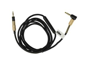 4064115924114 - Audio aux Kabel kompatibel mit Sennheiser Momentum 20 HD440 bt HD450 Kopfhörer - Audiokabel 35 mm Klinkenstecker 140 cm Schwarz - Vhbw