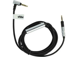 4064115924176 - Audio aux Kabel kompatibel mit Sennheiser HD598 HD579 HD599 Kopfhörer - Audiokabel 35 mm Klinkenstecker 150 cm Schwarz Silber - Vhbw