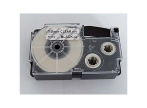4064115955736 - Vhbw - Schriftband-Kassette Ersatz für Casio XR-18X XR-18X1 für Etiketten-Drucker 18mm Schwarz auf Transparent pet+ resin