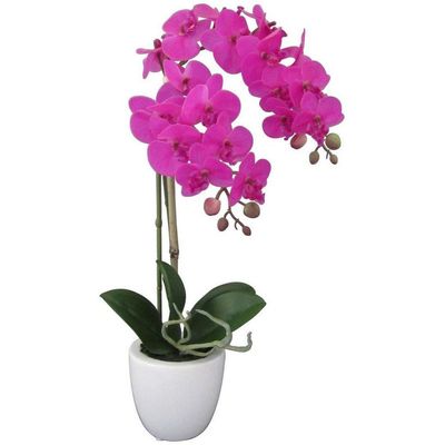 4064118040682 - Kunstpflanze Orchidee Phalaenopsis Orchidee Creativ green Höhe 43 cm im Keramiktopf lila