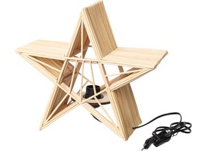 4064118058229 - Dekostern Stern beige (natur) T15cm Ø36cm Bambus Dekosterne Ø ca 36 cm mit Fassung E27