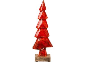 4064118112198 - Dekobaum CREATIV DECO Weihnachtsdeko rot Dekofiguren Gr B H T 1200 cm x 3100 cm x 500 cm rot Dekoweihnachtsbäume mit Enamelglitterfinish