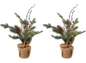 4064118113065 - Künstlicher Weihnachtsbaum CREATIV GREEN Weihnachtsdeko künstlicher Christbaum Tannenbaum Weihnachtsbäume Gr Höhe 36 cm grün Kunstweihnachtsbäume Künstliche Weihnachtsbäume im Jutesäckchen