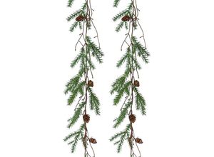 4064118113263 - Winterliche Kunstpflanze CREATIV GREEN Weihnachtsdeko Weihnachtsgirlande Kunstpflanzen Gr L 185 cm 2 St grün Weihnachtsgirlande Adventskränze Girlanden Girlande mit Zapfen 185 cm 2er-Set