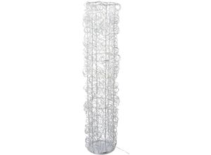 4064118116899 - LED Dekolicht CREATIV LIGHT Metalldraht-Tower Lampen Gr 100 flammig Höhe 100 cm 1 St silberfarben Dekofiguren Zylinder aus Draht mit Timerfunktion USB Kabel