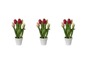 4064118139331 - Tulpen real touch im Keramiktopf Höhe 250 mm VE 3 Stk pink