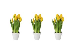 4064118139348 - Tulpen real touch im Keramiktopf Höhe 250 mm VE 3 Stk gelb