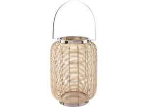 4064118178996 - Windlicht CREATIV HOME Laterne ALEGRE mit Henkel Kerzenhalter Gr H 34 cm braun Windlichter Laternen Kerzenhalter aus Naturweide