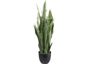 4064118181521 - Künstliche Zimmerpflanze CREATIV GREEN Sanseveria grün H90cm Kunstpflanzen mit detailgetreuen Blättern