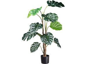 4064118181941 - Künstliche Zimmerpflanze CREATIV GREEN Splitphilodendron grün H140cm Kunstpflanzen mit detailgetreuem Blattwerk