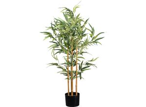 4064118182061 - Kunstbaum CREATIV GREEN Bambus grün H105cm Kunstpflanzen mit echten Bambusstäben