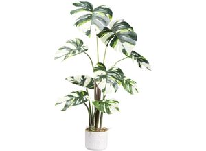 4064118182191 - Künstliche Zimmerpflanze CREATIV GREEN Monstera Variegata grün H100cm Kunstpflanzen mit außergewöhnlichem Blattwerk