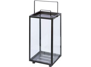 4064118182665 - Kerzenlaterne MY HOME Anela Stumpenkerzenhalter Kerzenhalter Gr B H T 23 cm x 54 cm x 23 cm schwarz Windlichter Laternen Kerzenhalter aus Metall und Glas