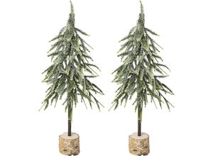 4064118192305 - Fichtenstämmchen auf Holzsockel mit Kunstschnee VE 2 Stk Gesamthöhe 600 mm