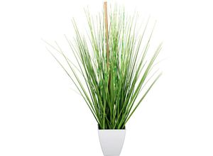 4064118237921 - Kunstgras Grasbusch Gras Creativ green Höhe 44 cm im weißen Topf grün