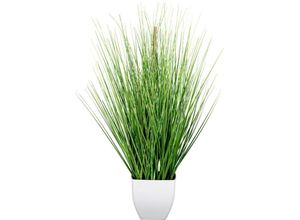 4064118237938 - Kunstgras Grasbusch Gras Creativ green Höhe 59 cm im weißen Topf grün