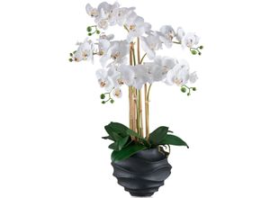 4064118240921 - Kunstorchidee CREATIV GREEN Orchidee Phalaenopsis Kunstpflanzen Gr H 70cm weiß im Design-Topf