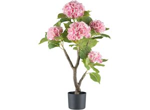 4064118241225 - Kunstblume CREATIV GREEN Hortensie Kunstpflanzen Gr H 85 cm 1 St rosa mit real-touch-Blüten