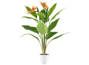 4064118242758 - Kunstpflanze CREATIV GREEN Strelitzia orange H80cm Kunststoff Kunstpflanzen mit 2 Blüten