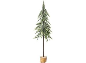 4064118861485 - Dekobaum MY HOME Janosch Weihnachtsdeko Dekofiguren Gr H 80 cm grün Dekoweihnachtsbäume Fichtenstamm mit beschneiten Zweigen auf Holzsockel