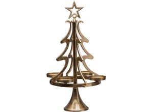 4064118967316 - Adventsleuchter MY HOME Tannenbaum Weihnachtsdeko Kerzenhalter Gr H 9900 cm goldfarben Windlichter Laternen Kerzenständer aus Aluminium Höhe 99 cm