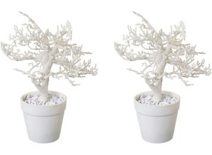 4064118970637 - Künstlicher Weihnachtsbaum CREATIV GREEN Weihnachtsdeko weiß B1500cm H24cm T1500cm Kunststoff Weihnachtsbäume Kunstweihnachtsbäume im farblich passenden Topf und mit Glitzer-Optik