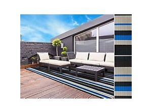 4064149270263 - Outdoor-Teppich Casa Pura Ravenna Blau Grau Schwarz Vinyl Polyester 1200 x 1800 mm