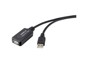 4064161078229 - USB-Kabel usb 20 usb-a Stecker usb-a Buchse 500 m Schwarz Aktiv mit Signalverstärkung r - Renkforce