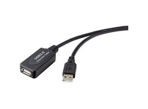 4064161079264 - USB-Kabel usb 20 usb-a Stecker usb-a Buchse 1000 m Schwarz Aktiv mit Signalverstärkung - Renkforce