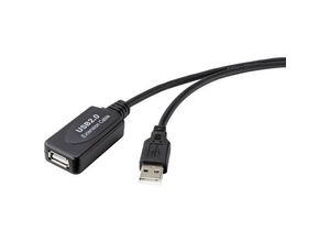 4064161079288 - USB-Kabel usb 20 usb-a Stecker usb-a Buchse 2000 m Schwarz Aktiv mit Signalverstärkung - Renkforce