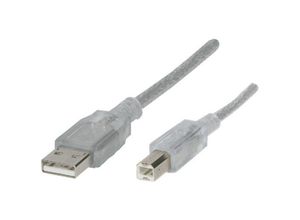 4064161081113 - USB-Kabel usb 20 usb-a Stecker usb-b Stecker 500 m Transparent RF-4538146 - Renkforce