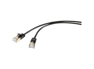 4064161081304 - RF-4538184 RJ45 Netzwerkkabel Patchkabel cat 81 f ftp 025 m Schwarz extrem dünn vergol - Renkforce