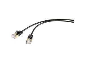 4064161081328 - RF-4538188 RJ45 Netzwerkkabel Patchkabel cat 81 f ftp 100 m Schwarz extrem dünn vergol - Renkforce