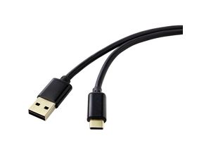 4064161089263 - USB-Kabel usb 20 usb-a Stecker usb-c® Stecker 180 m Schwarz beidseitig verwendbarer Ste - Renkforce