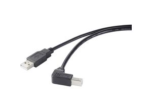 4064161157412 - USB-Kabel usb 20 usb-a Stecker usb-b Stecker 05 m Schwarz 90° nach unten gewinkelt RF-4 - Renkforce