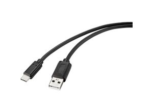 4064161162331 - USB-Kabel usb 20 usb-c® Stecker usb-a Stecker 200 m Schwarz mit antimikrobieller Oberfl - Renkforce