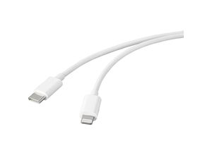 4064161166254 - USB-Kabel usb 20 usb-c® Stecker Apple Lightning Stecker 200 m Weiß BT-2347612 - Basetech