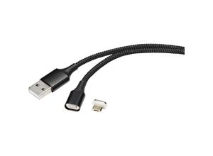 4064161176222 - USB-Kabel usb 20 usb-a Stecker USB-Micro-B Stecker 100 m Schwarz magnetischer Stecker r - Renkforce