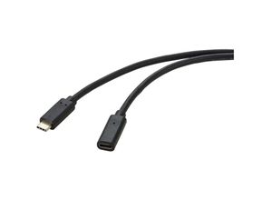 4064161183060 - USB-Kabel usb 32 Gen2x2 usb-c® Stecker usb-c® Buchse 100 m Schwarz PVC-Mantel RF-475522 - Renkforce