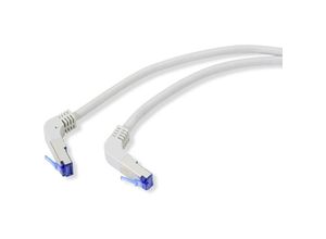 4064161193304 - RF-4892474 RJ45 Netzwerkkabel Patchkabel cat 6a s ftp 100 m Grau 90° nach unten gewinkel - Renkforce