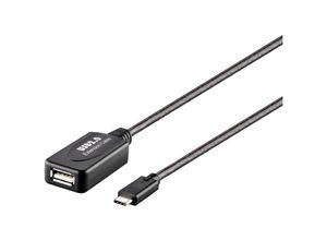 4064161211831 - USB-Kabel usb 20 usb-c® Stecker usb-a Buchse 1000 m Schwarz Aktiv mit Signalverstärkung - Renkforce