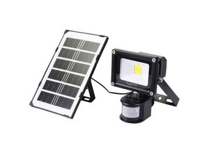 4064161240343 - SY-5461108 Solar-Spot mit Bewegungsmelder 10 w Neutralweiß Schwarz - Sygonix